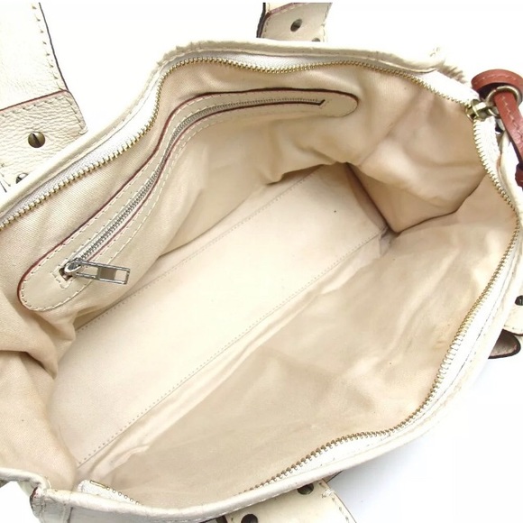 Vintage Chloe Cream Brown Leather Handbag - Picture 6 of 8